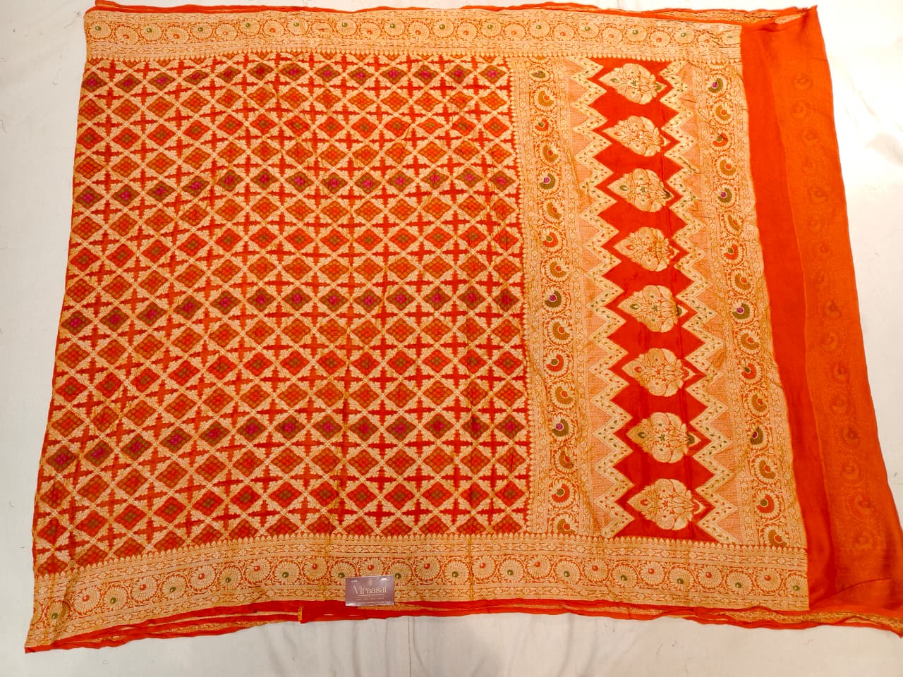 The Marigold Sunset Banarasi Zari Saree