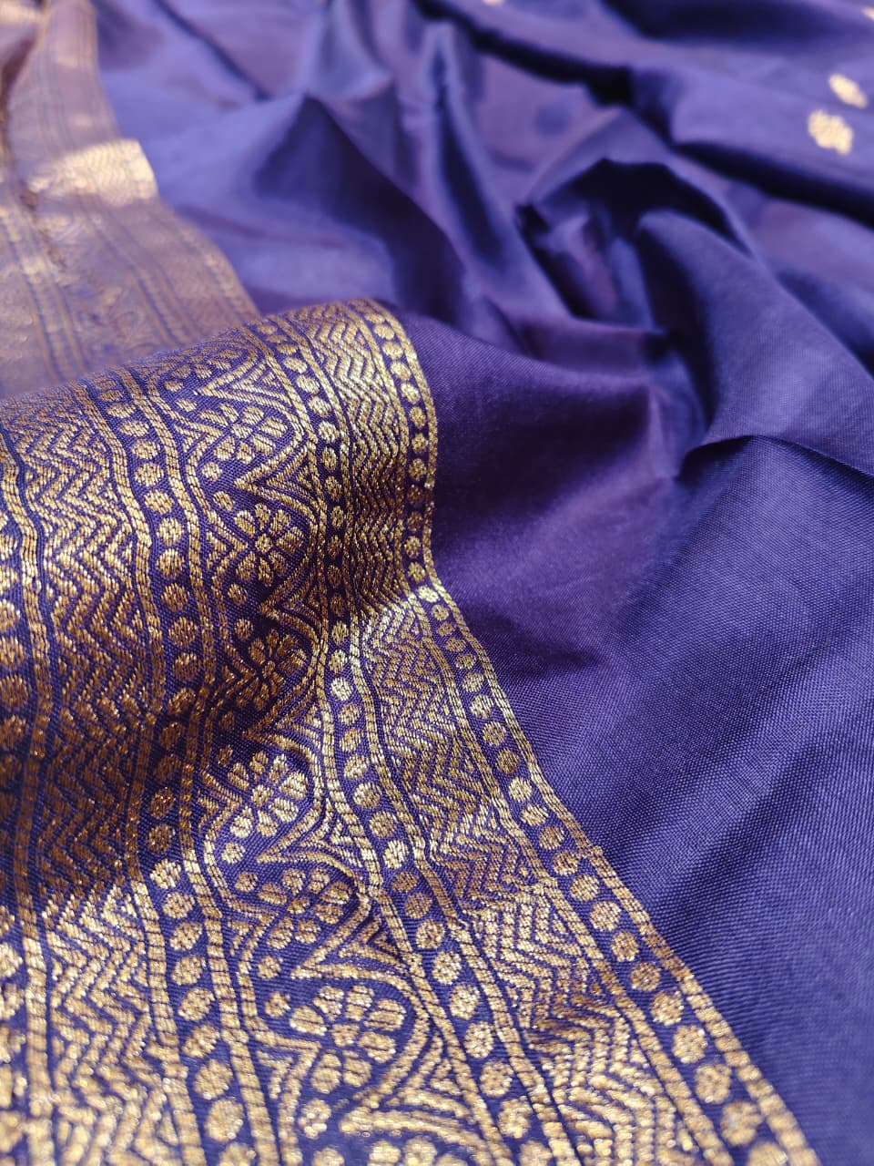 Royal Violet 'Mehrab' Minakari Soft Silk Saree