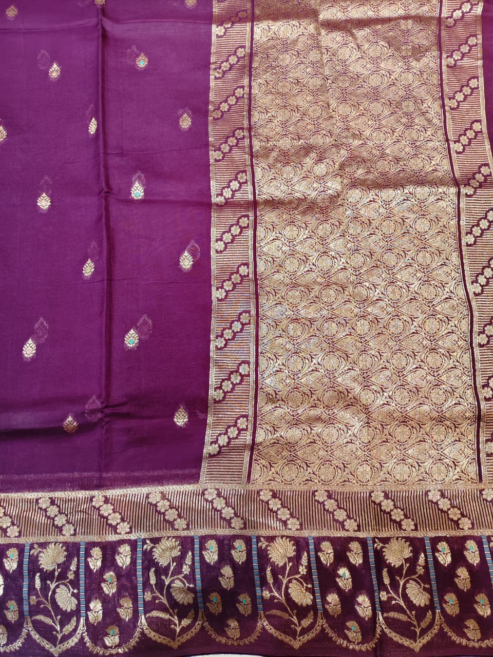 Signature Weave: Royal Purple Minakari Soft Silk Saree