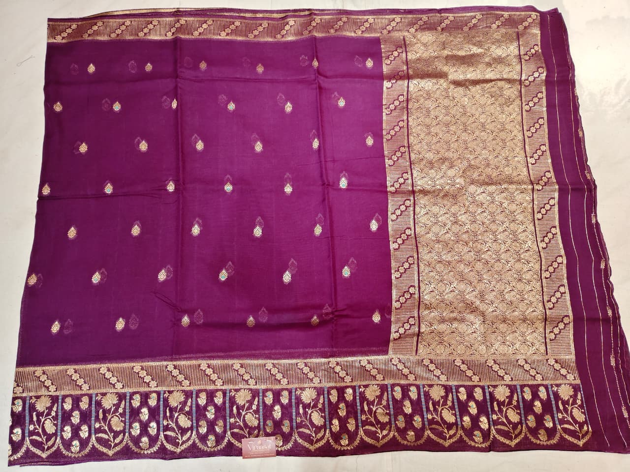 Signature Weave: Royal Purple Minakari Soft Silk Saree