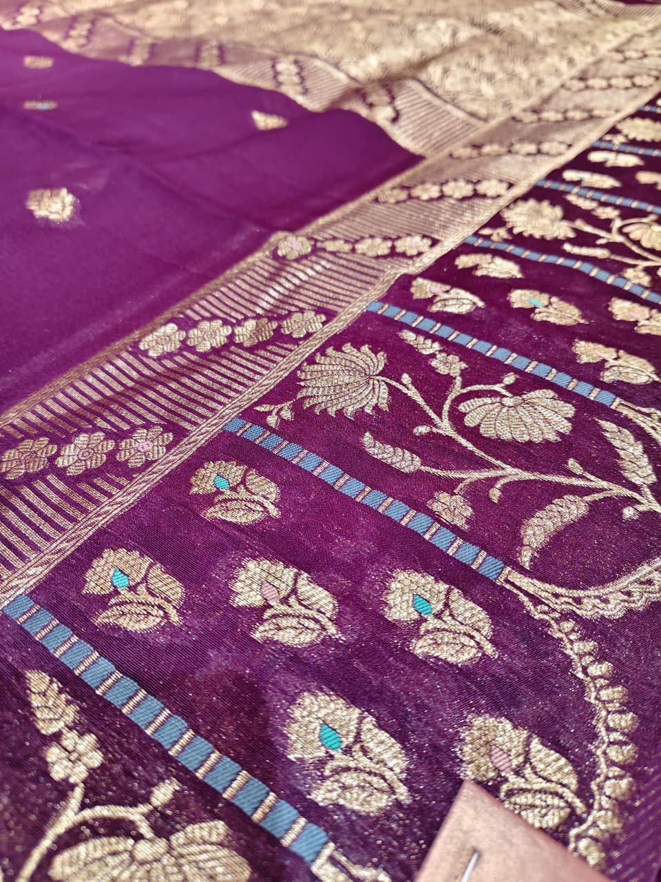 Signature Weave: Royal Purple Minakari Soft Silk Saree