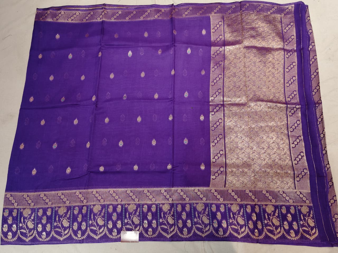 Royal Jamuni: Violet Minakari Soft Silk Saree