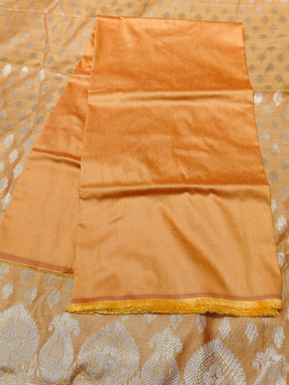 Ethereal Lilac Banarasi Cotton Unstitched Suit Set with Silver Zari Jaal