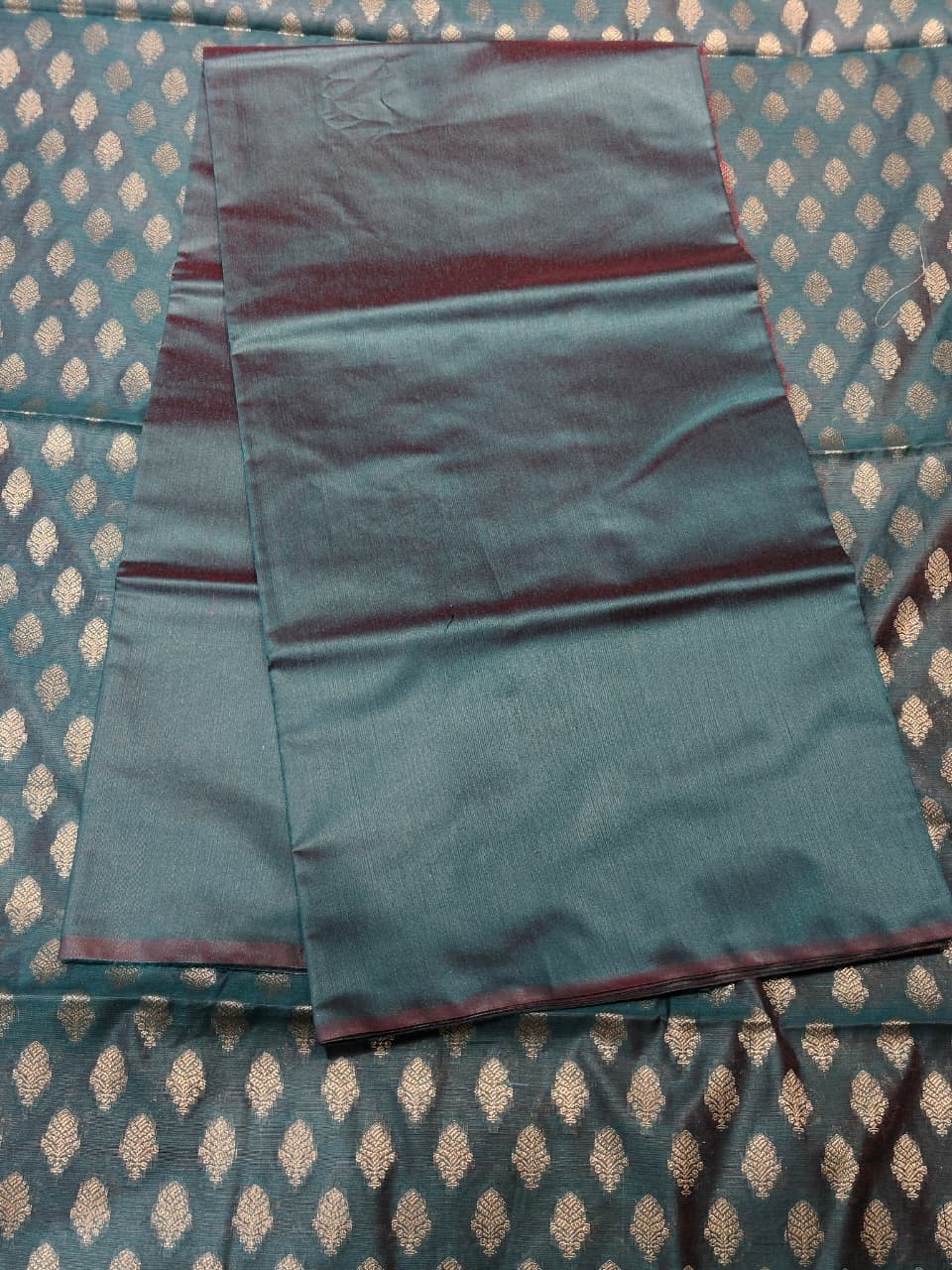 Ethereal Lilac Banarasi Cotton Unstitched Suit Set with Silver Zari Jaal