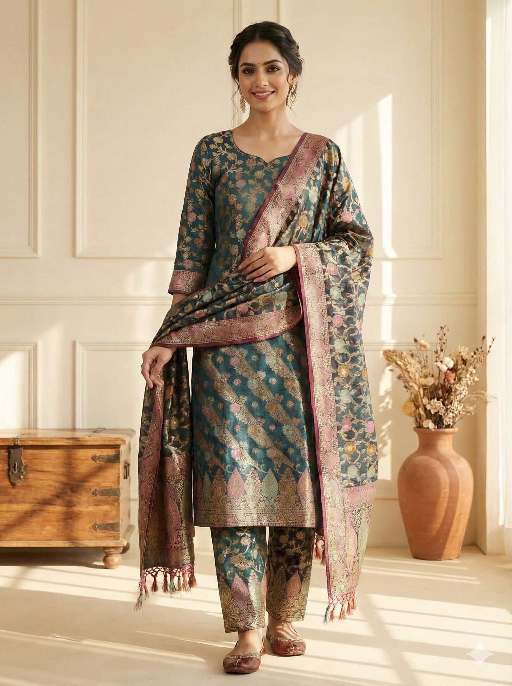 Signature Weave:  Banarasi Cotton Dress Material