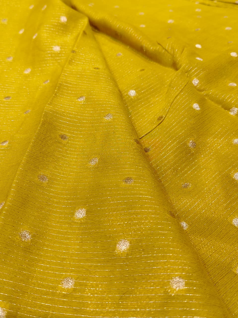 Sunshine Yellow 'Chevron Chic' Banarasi Georgette Saree