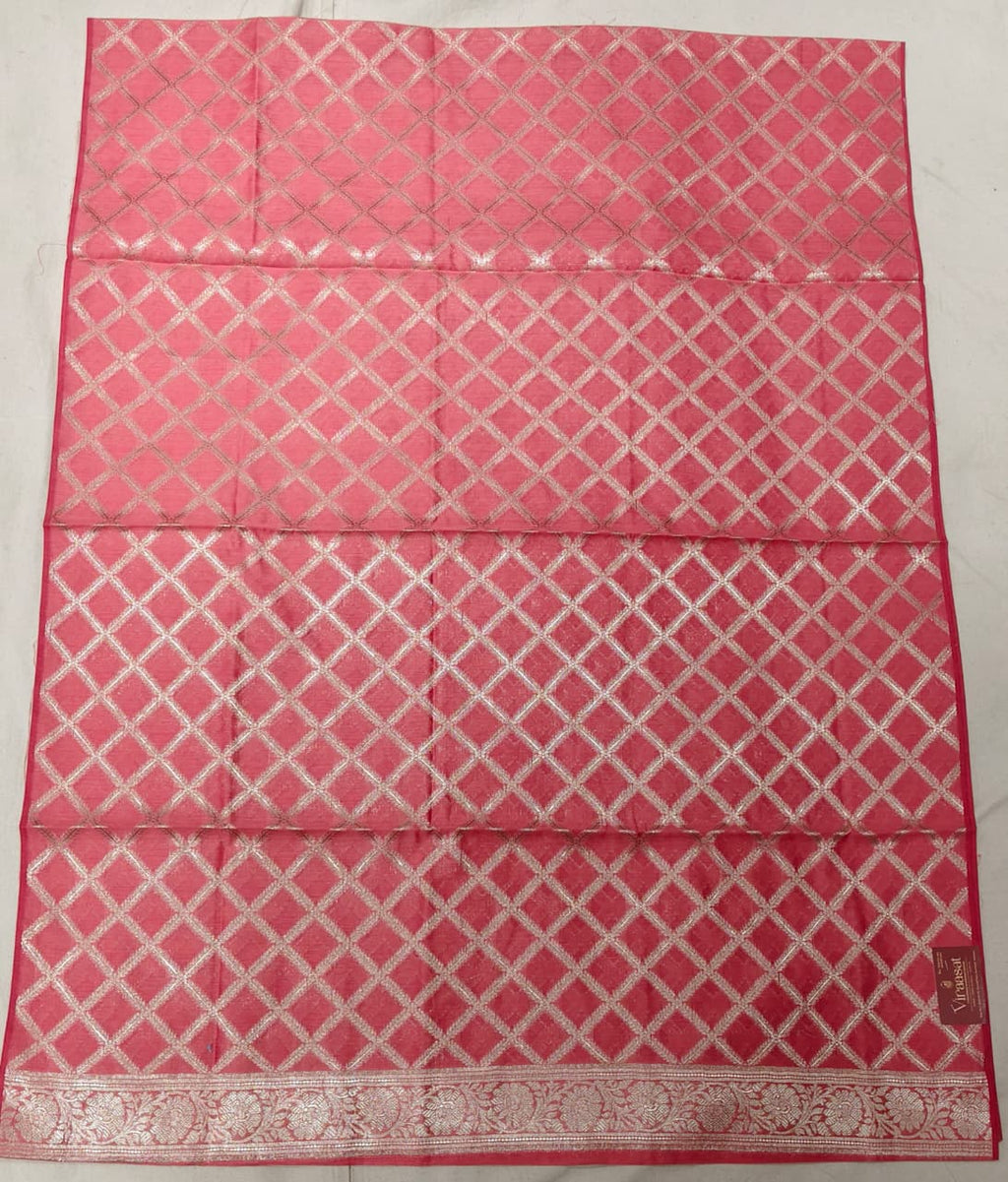 Rose Blush 'Silver Lattice' Banarasi Unstitched Suit Set