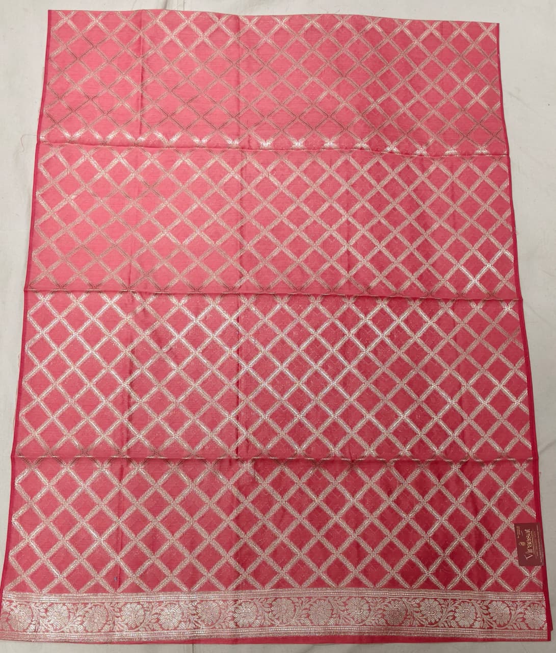 Rose Blush 'Silver Lattice' Banarasi Unstitched Suit Set