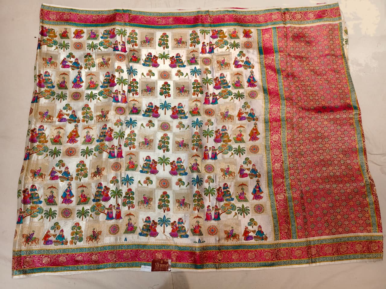 The Royal Procession 'Shikargah' Maheshwari Silk Saree