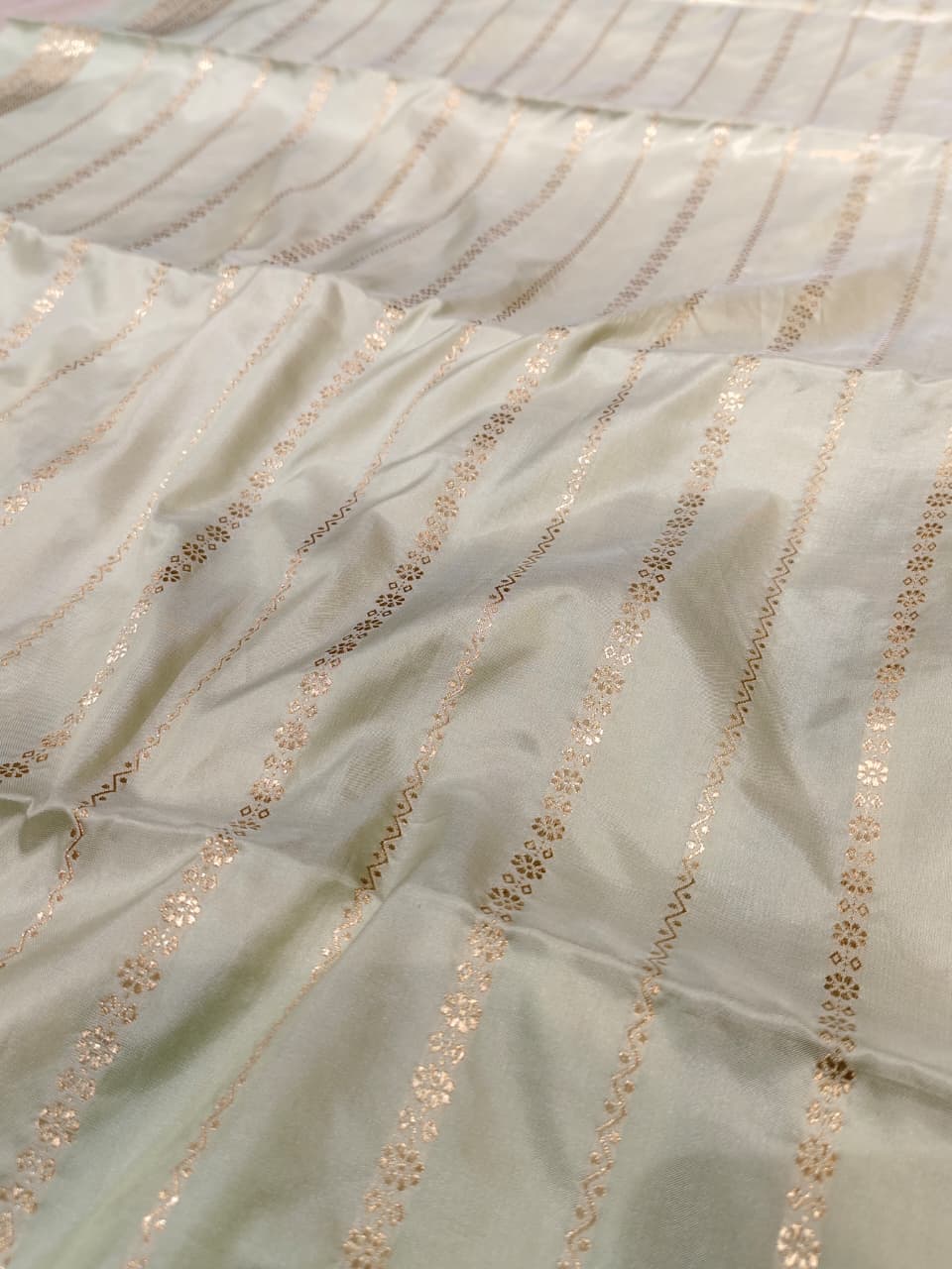 Pista Green Minakari Banarasi Tussar Silk Saree