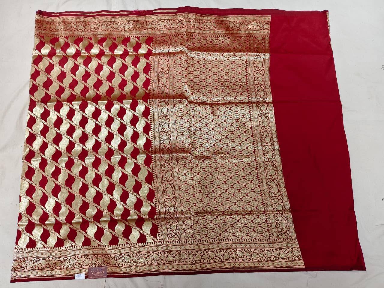 👑 The 'Scarlet Dynasty' Mashroo Katan Saree | Bridal Heritage Weave